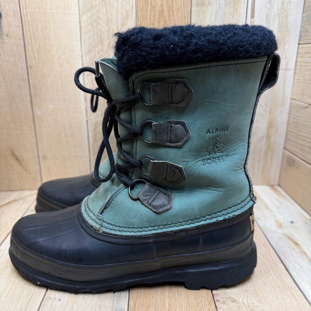 Vintage Kaufman Sorel Alpine Women's Sz 7 Green Winter Insulated Snow Duck Boots